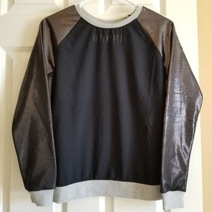 !m?erfect Black Sweatshirt With Shimmery Sleeves Women/Girls Size XS